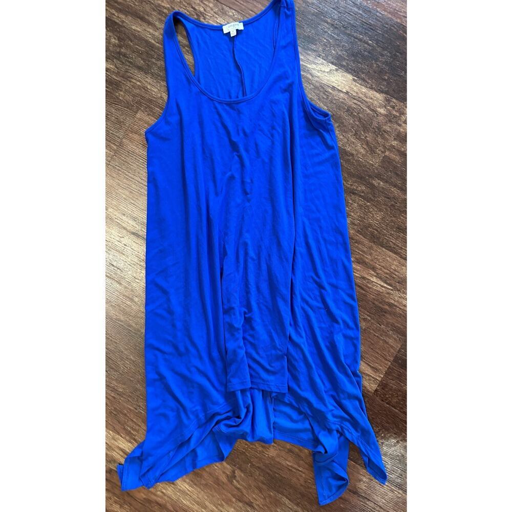 Umgee Royal Blue Shift Dress Womens Size Medium Boho Ruffle Tiered Style D5052